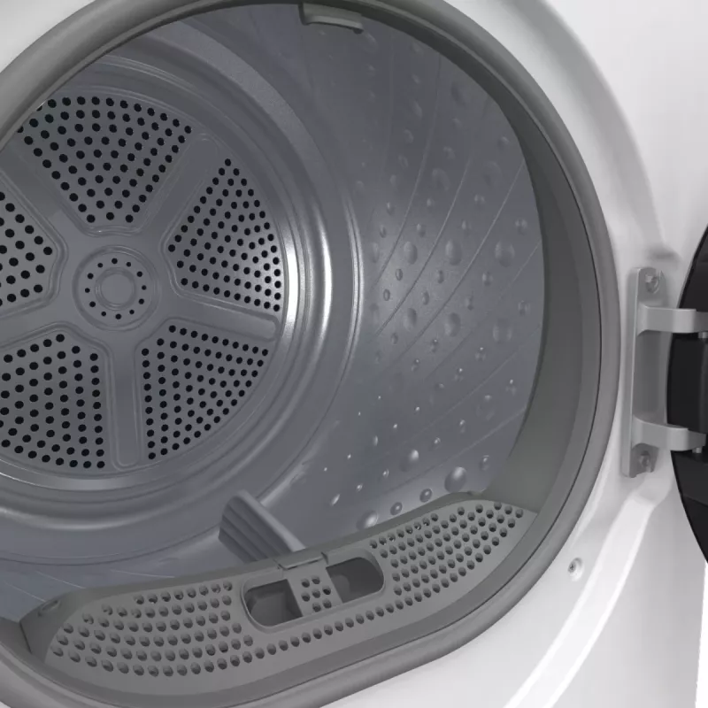 Gorenje DHNE82 BK040 žāvētājs, brīvi stāvošs, priekšējā ielāde, siltumsūknis, balts, pogas, rotācijas, pa labi
