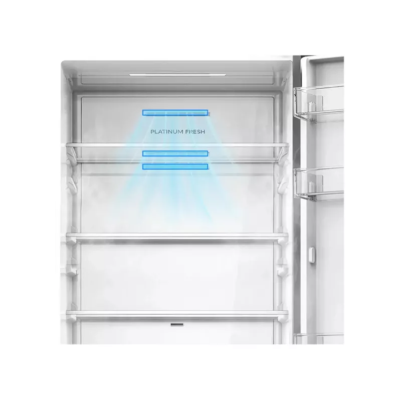 Brīvi stāvošs kombinētais ledusskapis Midea MDRB548MME46, 401 L — No Frost, 271 L ledusskapis / 130 L saldētava, 186 cm, 35 dB, Energoklase E, pelēks