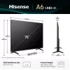 Hisense 75A6Q televizors 190.5 cm (75 collu) 4K Ultra HD Smart TV Wi-Fi Melns