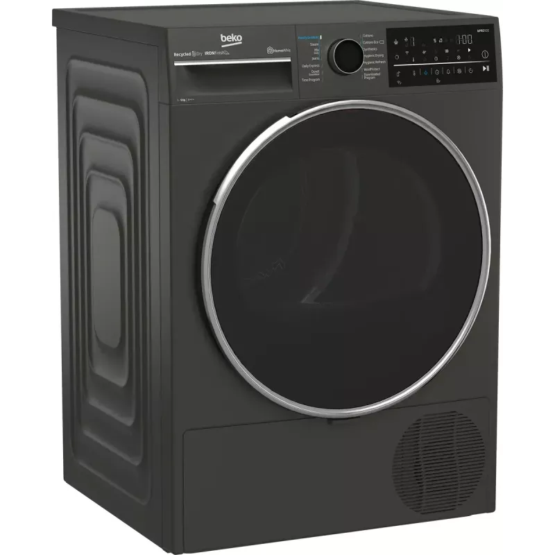Veļas žāvētājs BEKO B5T89243M — brīvi stāvošs, priekšējā ielāde, siltumsūknis, 9 kg, melns, 598×672×846 mm