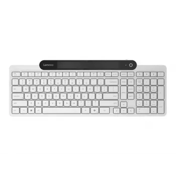 Bezvadu Bluetooth tastatūra Lenovo 800 — US izkārtojums, pašuzlādējoša, balta