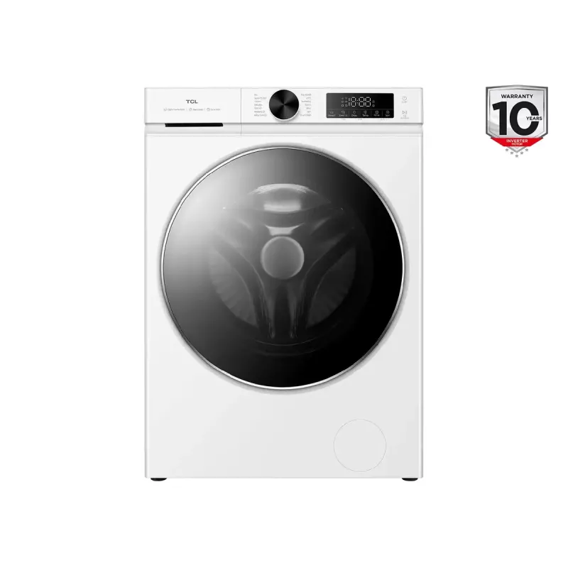 Veļas mašīna TCL FP0944WA0 — priekšējā ielāde, 9 kg, 1400 apgr./min, A klase, LED displejs, tvaika funkcija, 60×56×85 cm, balta