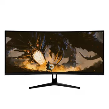 34 collu izliekts monitors Arozzi Nova — 34 collas (86,4 cm), 3440×1440, 21:9, VA LED, 1 ms, VESA, iebūvēti skaļruņi, melns