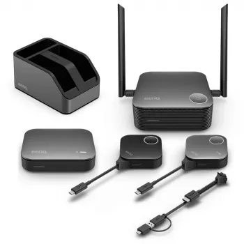 Bezvadu prezentāciju sistēma BenQ InstaShow VS25 HDMI Desktop, Wi‑Fi 6, līdz 2400 Mbps, ārējā antena, melna