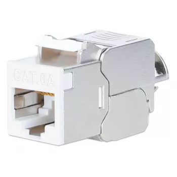 Intellinet 791304 Cat6a 10G ekranēts bezinstrumentu keystone modulis, melns