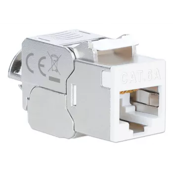 Intellinet 791304 Cat6a 10G ekranēts bezinstrumentu keystone modulis, melns