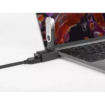 Manhattan USB-C 3-Port Hub, ULTRA KOMPAKTS, 3x USB-A porti (1x 5 Gbps USB 3.2 Gen1 jeb USB 3.0, 2x 480 Mbps USB 2.0), USB barošana (nav nepieciešams ārējais barošanas avots)