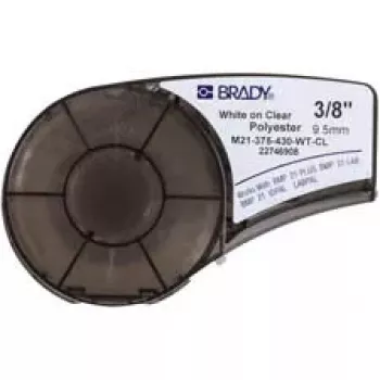 Pašlīmējoša printera etiķete Brady 139748, poliesters, 6,4 m × 0,953 mm, melns uz balta