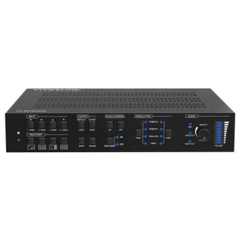 Vivolink video skalotājs VLSC242M, metāla korpuss, HDCP 1.4/2.2, AC 110–230V, 250×200×44 mm