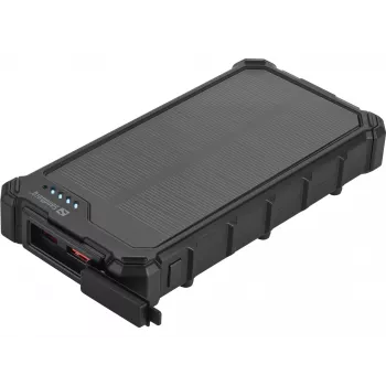 Sandberg Solar Powerbank CampLED 10000, 10000 mAh, Programmable Power Supply (PPS), 3.7 V, 15 W, Melns