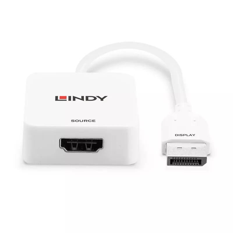 Lindy HDMI 18G uz DisplayPort 1.2 Pārveidotājs, 0.095 m, HDMI Type A (Standarta), DisplayPort, Sievišķais, Vīrišķais, Taisns