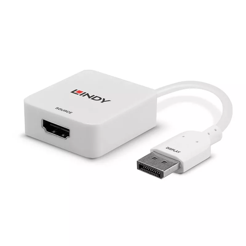 Lindy HDMI 18G uz DisplayPort 1.2 Pārveidotājs, 0.095 m, HDMI Type A (Standarta), DisplayPort, Sievišķais, Vīrišķais, Taisns