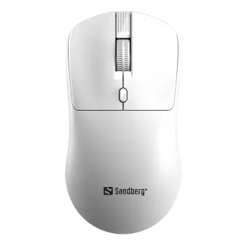 Sandberg Wireless Mouse Saver White, abpusēja, RF bezvadu, 1600 DPI, balta