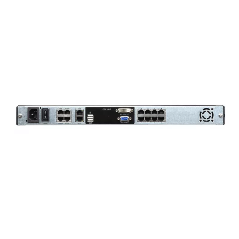 ATEN KL1108VN 8-portu Cat 5 divu sliežu LCD KVM pār IP slēdzis 48.3 cm (19 collas) Melns 1U