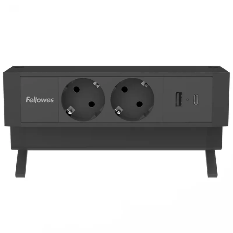 Fellowes 100137182 pagarinātājs 2 m 2 kontaktligzdas Melns