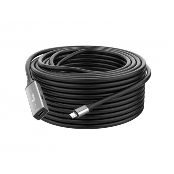 Aktīvs USB-C pagarinātājkabelis EQUIP 5 m, USB 3.2 Gen 1 (5 Gbps), niķelēti kontakti, melns