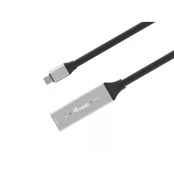 Aktīvs USB-C pagarinātājkabelis EQUIP 5 m, USB 3.2 Gen 1 (5 Gbps), niķelēti kontakti, melns