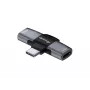 Adapteris USB-C OTG 2-in-1 EQUIP 133479 — 100W PD, 10Gbps, 1x USB-C uz 2x USB-C, pelēks