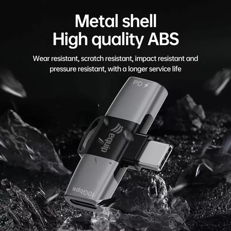 Adapteris USB-C OTG 2-in-1 EQUIP 133479 — 100W PD, 10Gbps, 1x USB-C uz 2x USB-C, pelēks