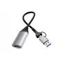 USB-HDMI adapteris EQUIP 133498 (USB-C un USB-A vīriešu uz HDMI, 1080p, alumīnija korpuss, pelēks)