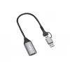 USB-HDMI adapteris EQUIP 133498 (USB-C un USB-A vīriešu uz HDMI, 1080p, alumīnija korpuss, pelēks)