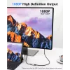 USB-HDMI adapteris EQUIP 133498 (USB-C un USB-A vīriešu uz HDMI, 1080p, alumīnija korpuss, pelēks)