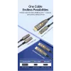 EQUIP HDMI 2.1 aktīvais optiskais kabelis 10 m — noņemams Type-D (Micro) + Type-A, 48 Gbit/s, 8K/60Hz