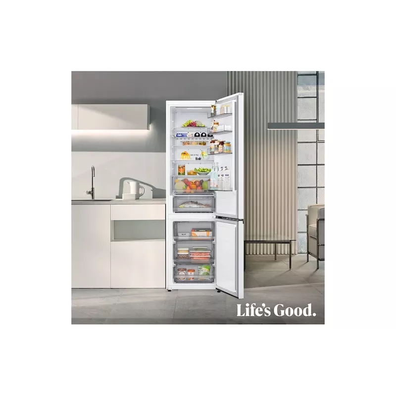 LG GBBS322CSW Ledusskapis ar saldētavu Brīvstāvošs 375 L Balts