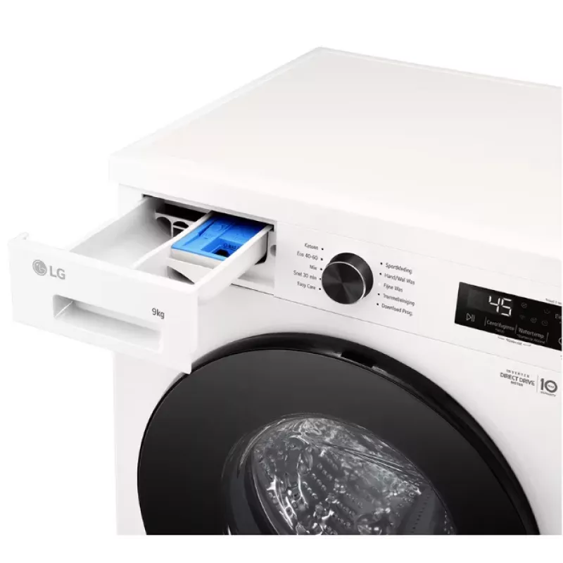 Veļas mazgājamā mašīna LG F4X1009NWB — 9 kg, 1310 apgr./min, A klase, balta