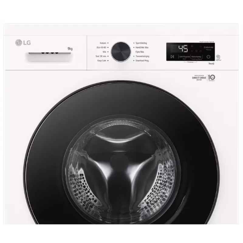Veļas mazgājamā mašīna LG F4X1009NWB — 9 kg, 1310 apgr./min, A klase, balta