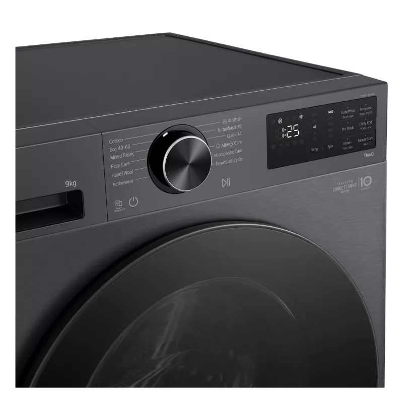 LG F2X50S9TBB veļas mazgājamā mašīna Front-load 9 kg 1170 RPM Melna