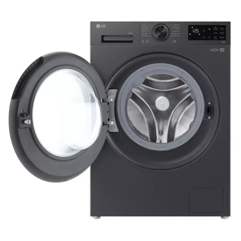 LG F4X5011TBB priekšējās ielādes veļas mazgājamā mašīna, 11 kg, melna