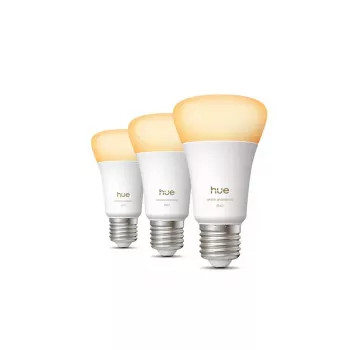 Philips Hue White Ambiance A60 E27 3 spuldzes komplekts | 6 W | Silts līdz vēss balts | Bluetooth, Zigbee