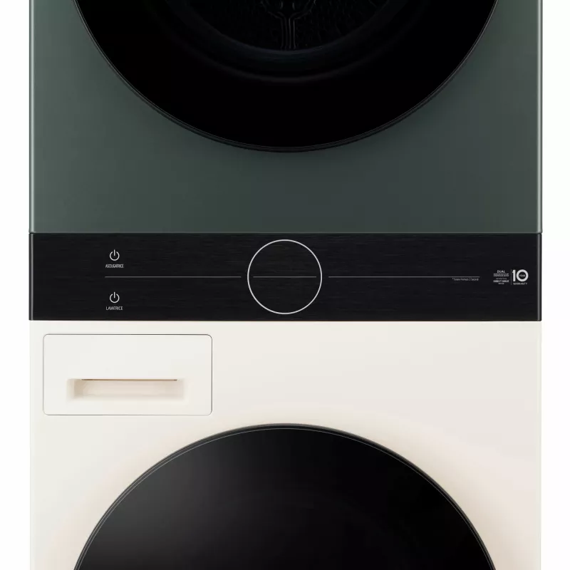 Veļas žāvētājs LG WT1210EGF brīvstāvošs priekšējās ielādes, 22 kg, 1400 RPM, Zaļš/Balts