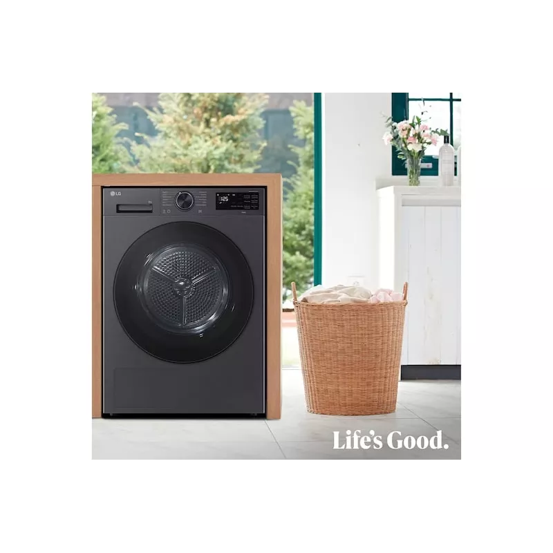 LG RHX5009TBB veļas žāvētājs Brīvi stāvošs Priekšējā ielāde 9 kg Grafīts