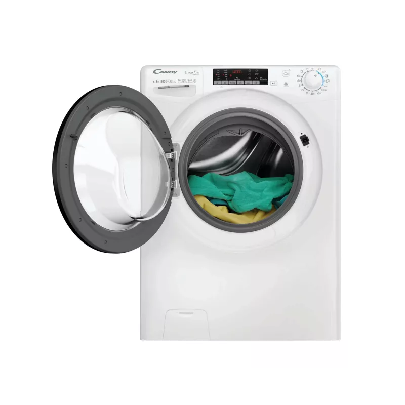 Candy Smart Pro CSOW44644TWMB6-S veļas mazgājamā mašīna ar žāvētāju, brīvi stāvoša, priekšējā ielāde, balta