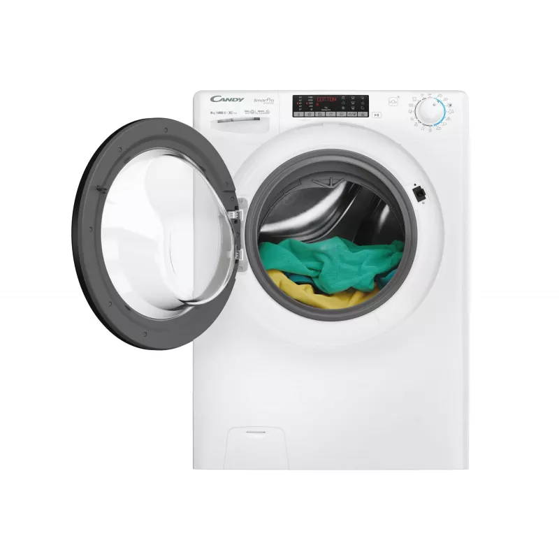 Candy Smart Pro Inverter CSO486TWMB6/1-S veļas mazgājamā mašīna, priekšējā ielāde, 8 kg, 1400 apgr./min, balta