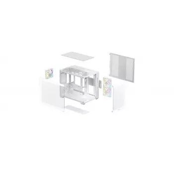 Korpuss DeepCool CG330 3F White — Mid-Tower ATX, balts