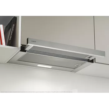 Candy CBT625/2X/1 Daļēji iebūvējams (izvelkamais) tvaika nosūcējs, nerūsējošais tērauds, 332.1 m³/h