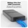 SSD korpuss Hyper HD2500GL M.2 PCIe SSD (USB4 Gen4, USB‑C) Melns