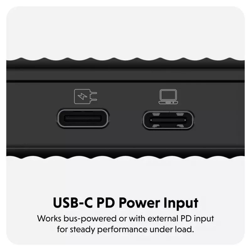 SSD korpuss Hyper HD2500GL M.2 PCIe SSD (USB4 Gen4, USB‑C) Melns