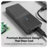 SSD korpuss Hyper HD2500GL M.2 PCIe SSD (USB4 Gen4, USB‑C) Melns