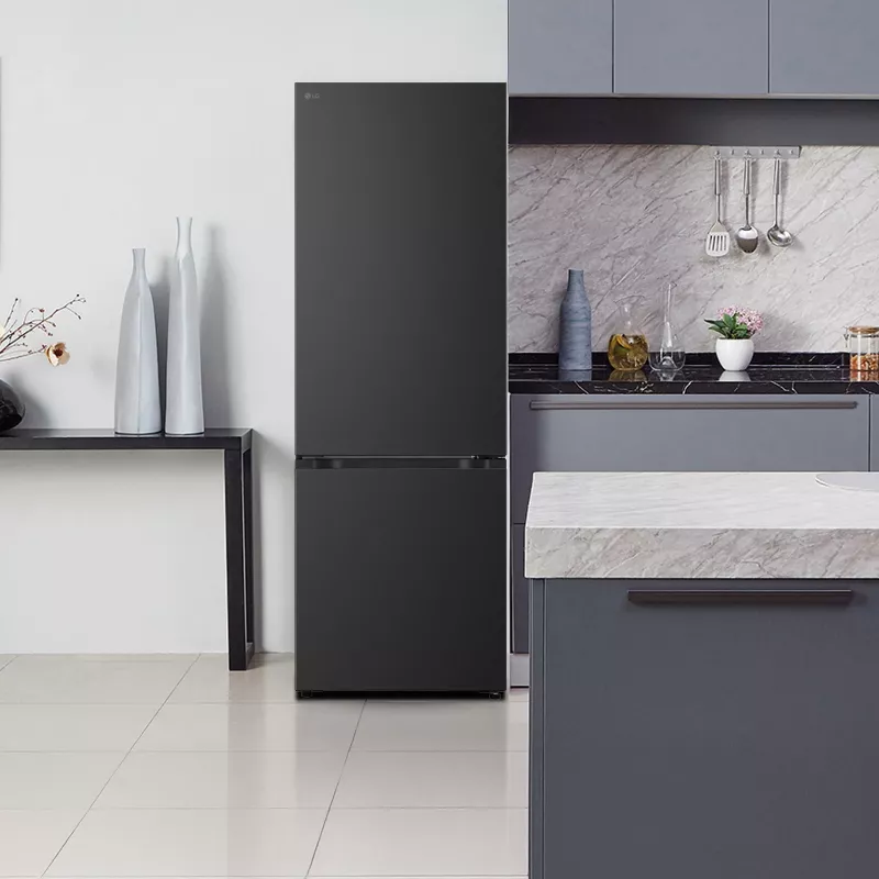LG GBBW726CEV Brīvi stāvošs ledusskapis 465 L Melns