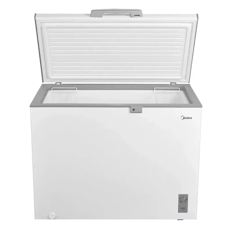 Saldētava Midea MDRC411FZE01 — brīvi stāvoša, 293 L, E energoklase, 14 kg/24h, balta