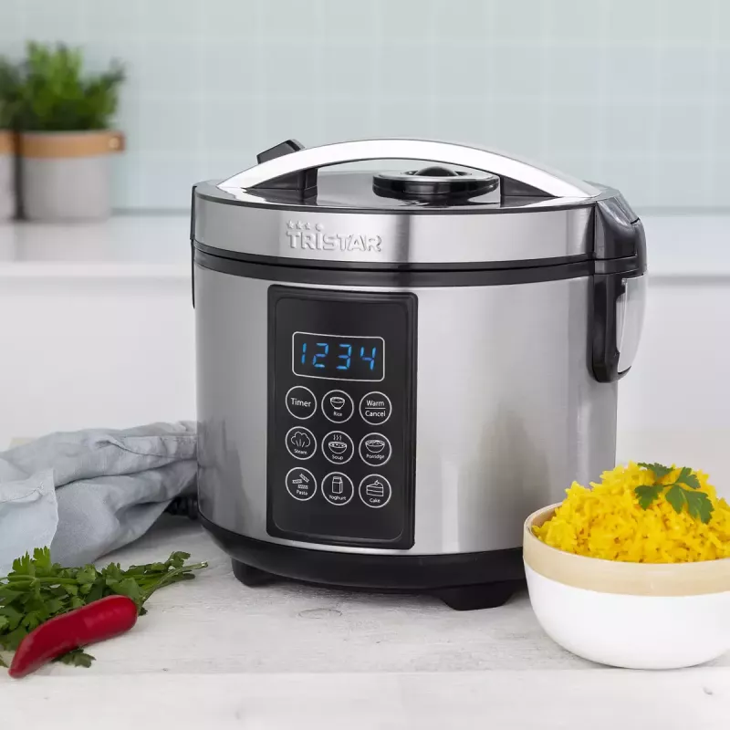 Multivārs Tristar RK-6132 — 1.5 L, 500 W, 7 automātiskās programmas, LCD, nerūsējošais tērauds/melns