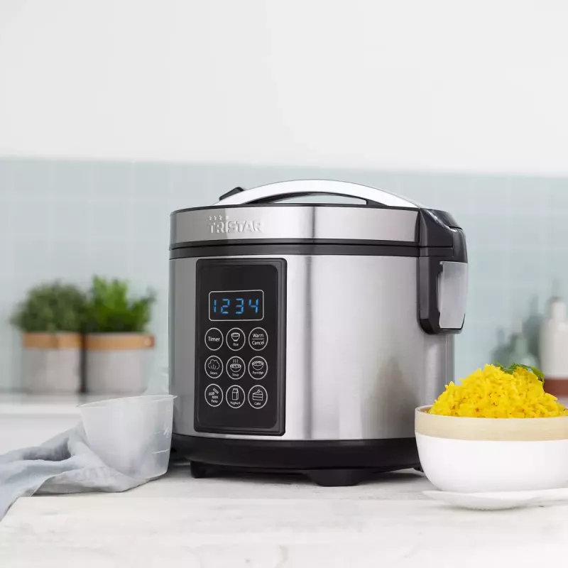 Multivārs Tristar RK-6132 — 1.5 L, 500 W, 7 automātiskās programmas, LCD, nerūsējošais tērauds/melns