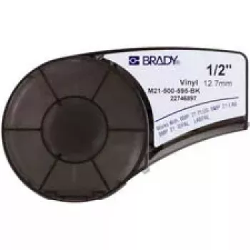 Printera pašlīmējošā etiķete Brady 139742 — akrila/vinila, 1,27 cm × 6,4 m, melns uz balta