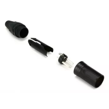 3-Polu Vīrišķais XLR Kabeļa Savienotājs EQUIP 147930, Melns, 3-pin, 19×19 mm, 28.8 g