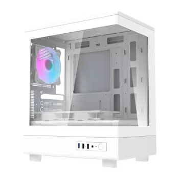 Darkflash DB330M White v2 datora korpuss ar trim iepriekš uzstādītiem ventilatoriem, micro-ATX/mATX atbalsts