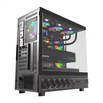 Datora korpuss DarkFlash DS950V ar priekšējo displeju (melns) un 6 iebūvētiem ventilatoriem